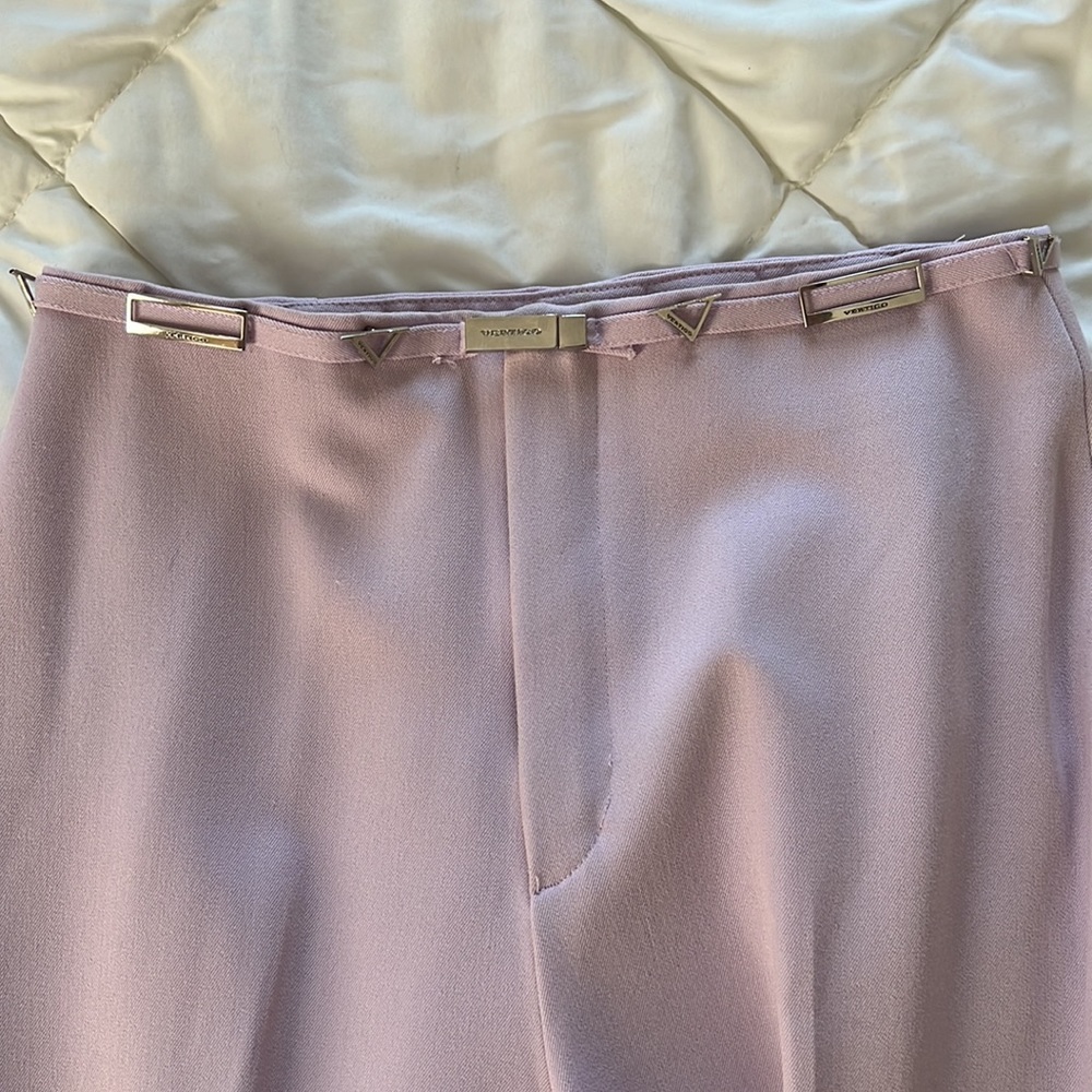 Vintage ‘90s Vertigo made in France classic lilac trouser with logo belt S / 26 - Picture 15 of 17